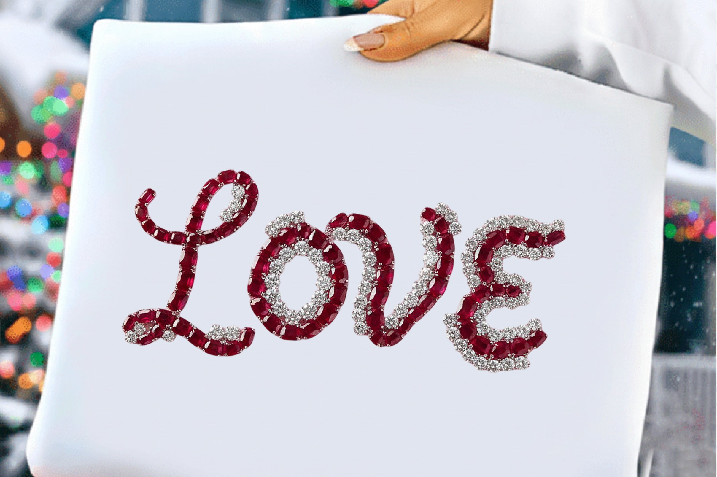 Diamond Glitter Valentine Love Clipart Bundle