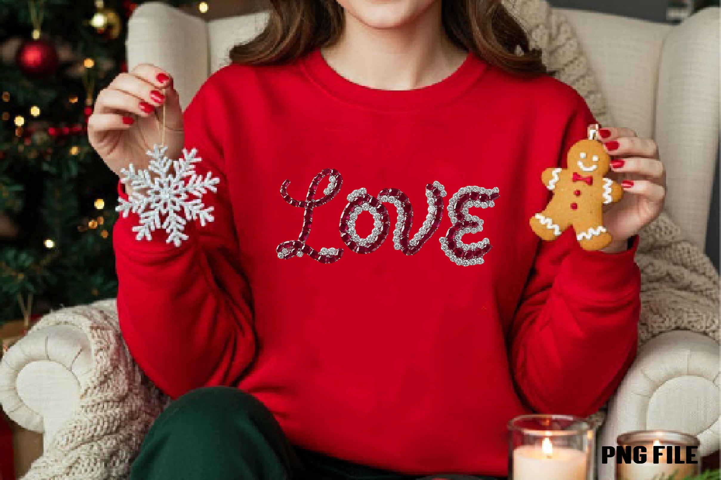 Diamond Glitter Valentine Love Clipart Bundle