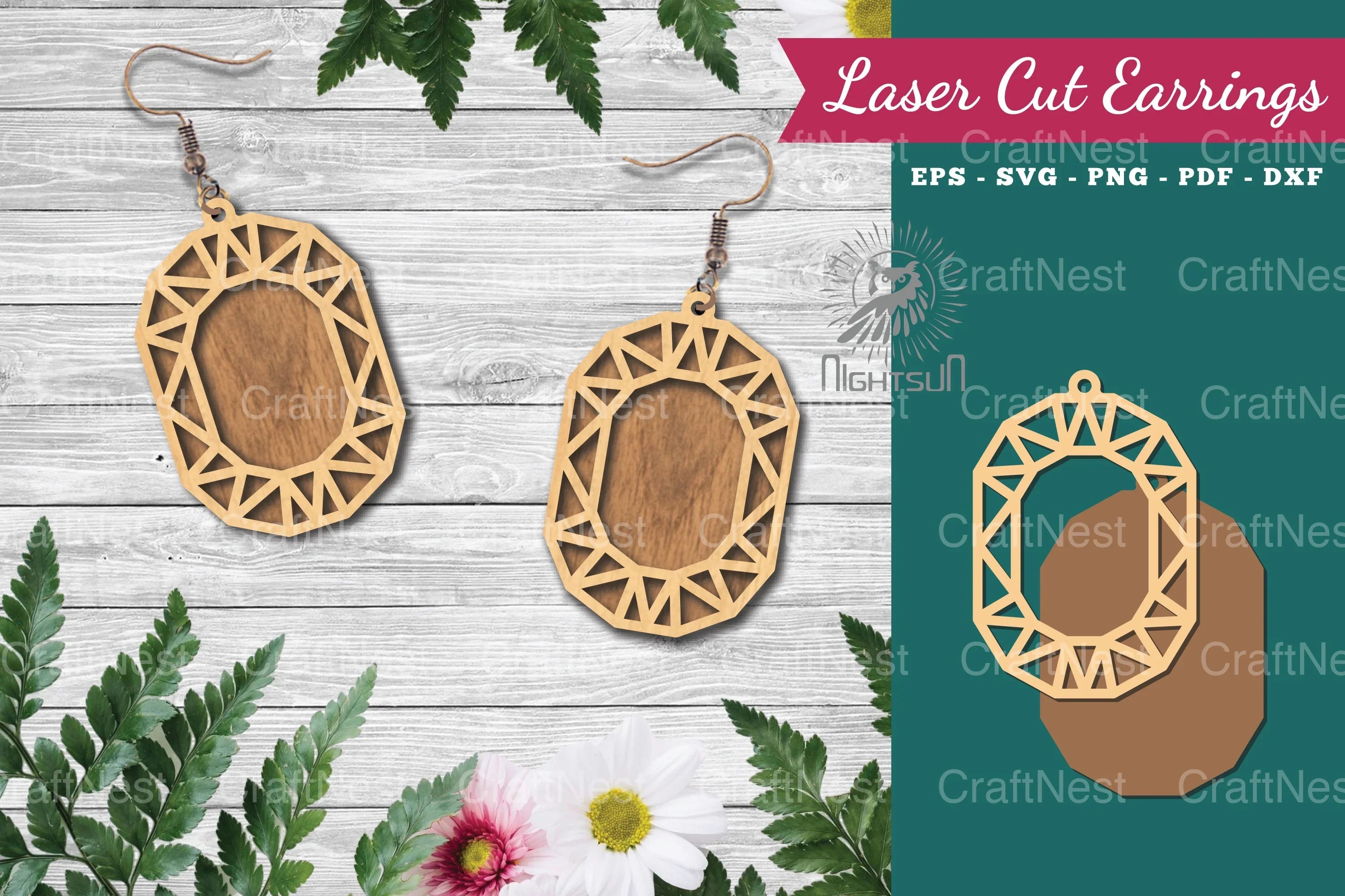 Diamond Laser Cut Earrings Clipart Bundle - CraftNest - Digital Crafting and Art