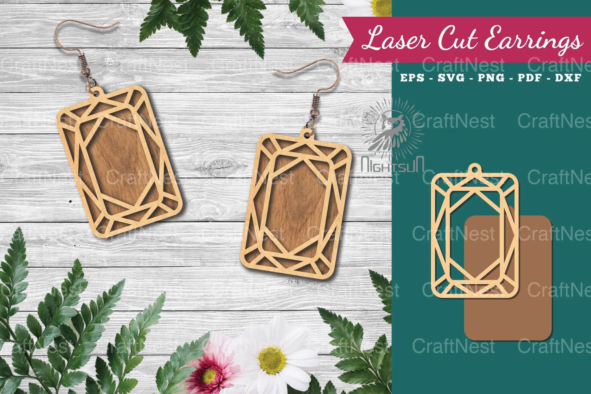 Diamond Laser Cut Earrings Clipart Bundle - CraftNest - Digital Crafting and Art