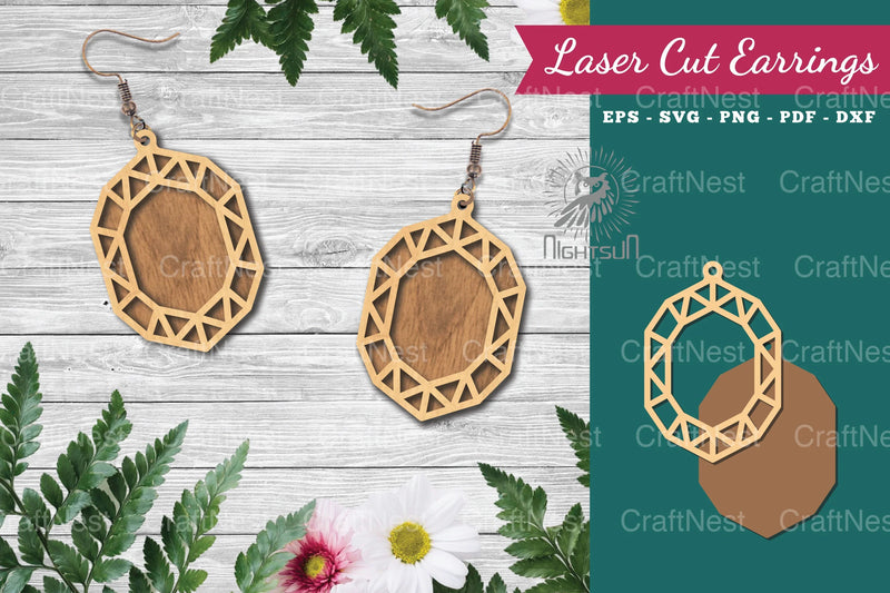 Diamond Laser Cut Earrings Clipart Bundle - CraftNest - Digital Crafting and Art