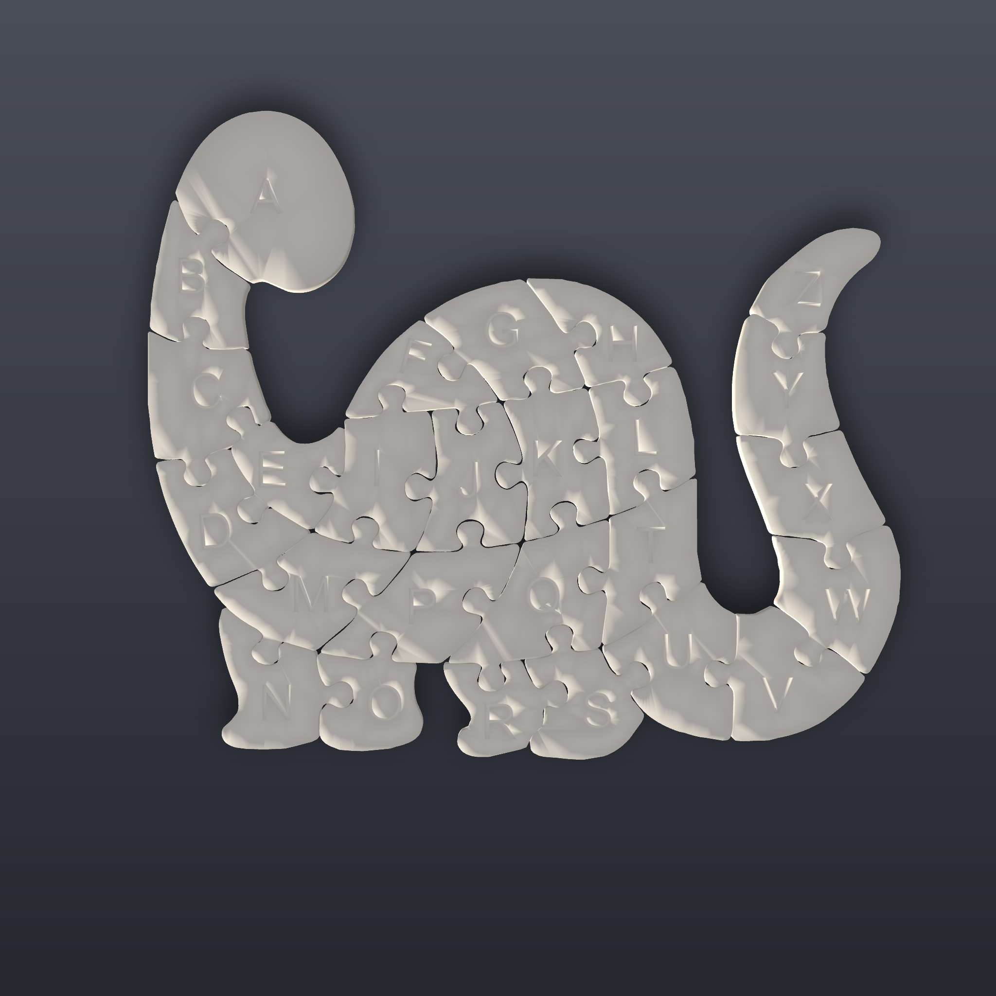 Dinosaur Alphabet Set 3D Print STL File