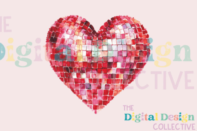 Valentine's Day Disco Ball Heart Clipart Bundle - CraftNest - Digital Crafting and Art