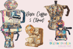 Retro Disco Coffee Clipart Bundle - CraftNest - Digital Crafting and Art