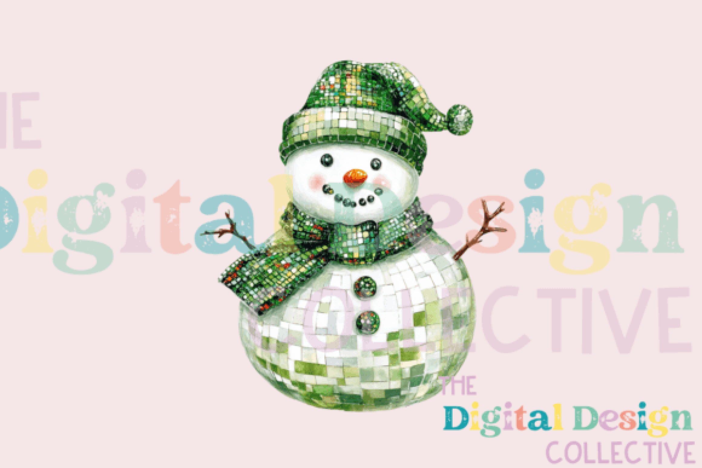 Festive Disco Snowman Christmas Clipart Bundle