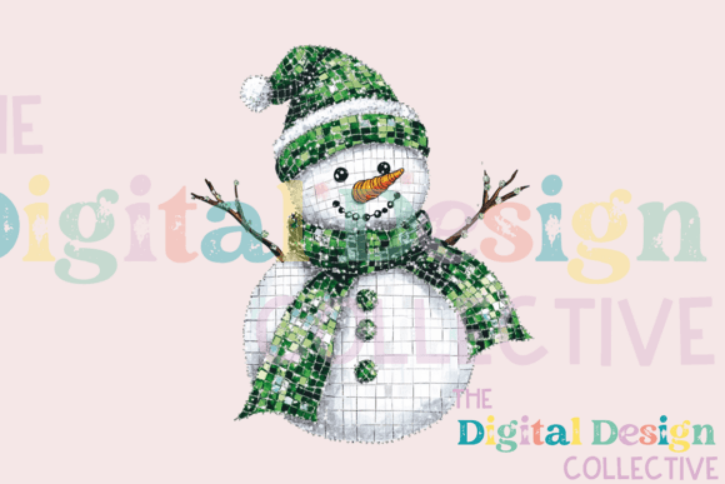 Festive Disco Snowman Christmas Clipart Bundle