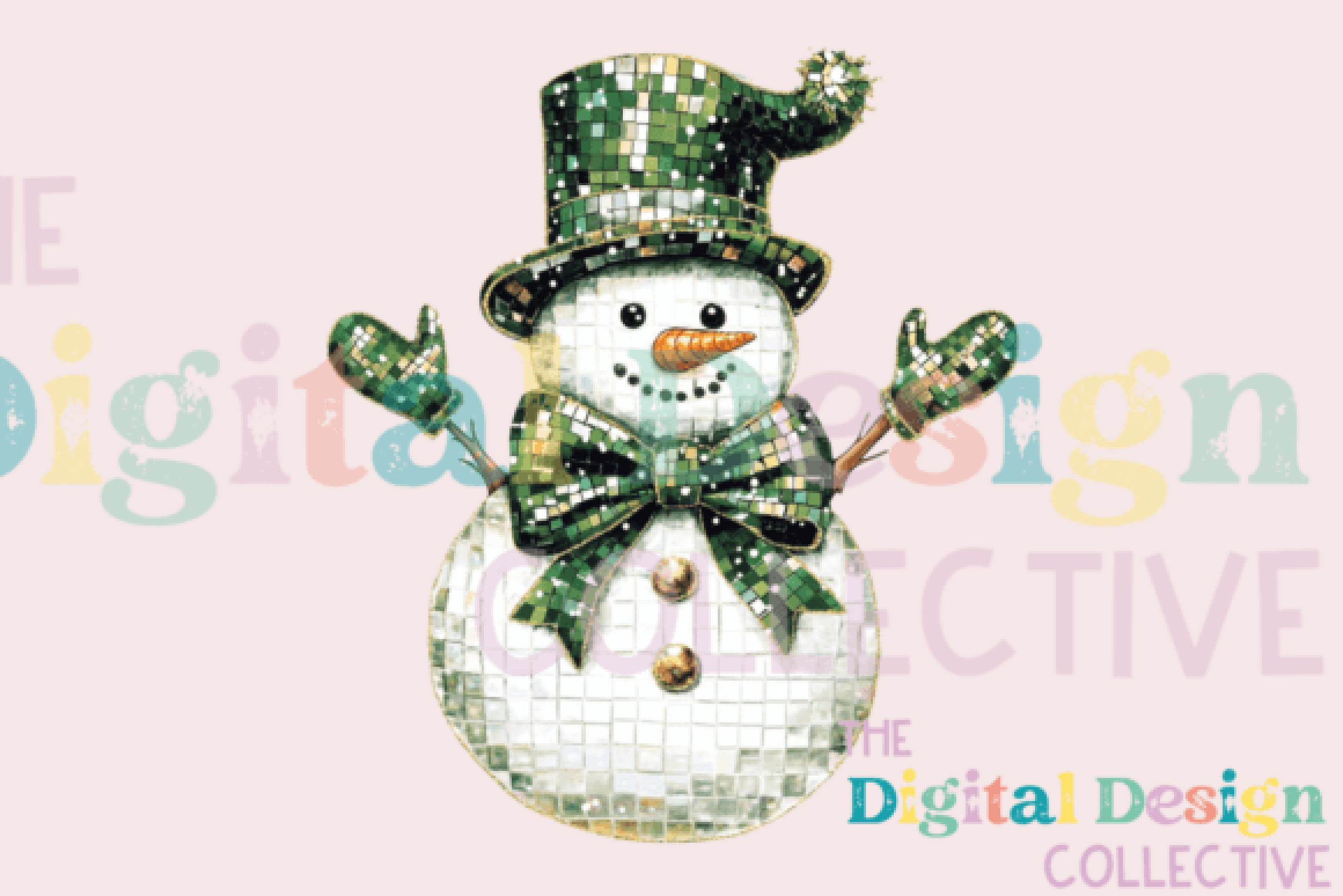 Festive Disco Snowman Christmas Clipart Bundle
