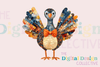 Disco Turkey Thanksgiving Clipart Bundle