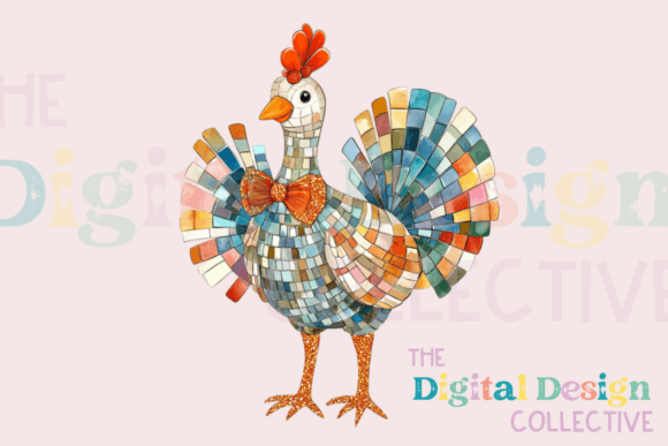 Disco Turkey Thanksgiving Clipart Bundle