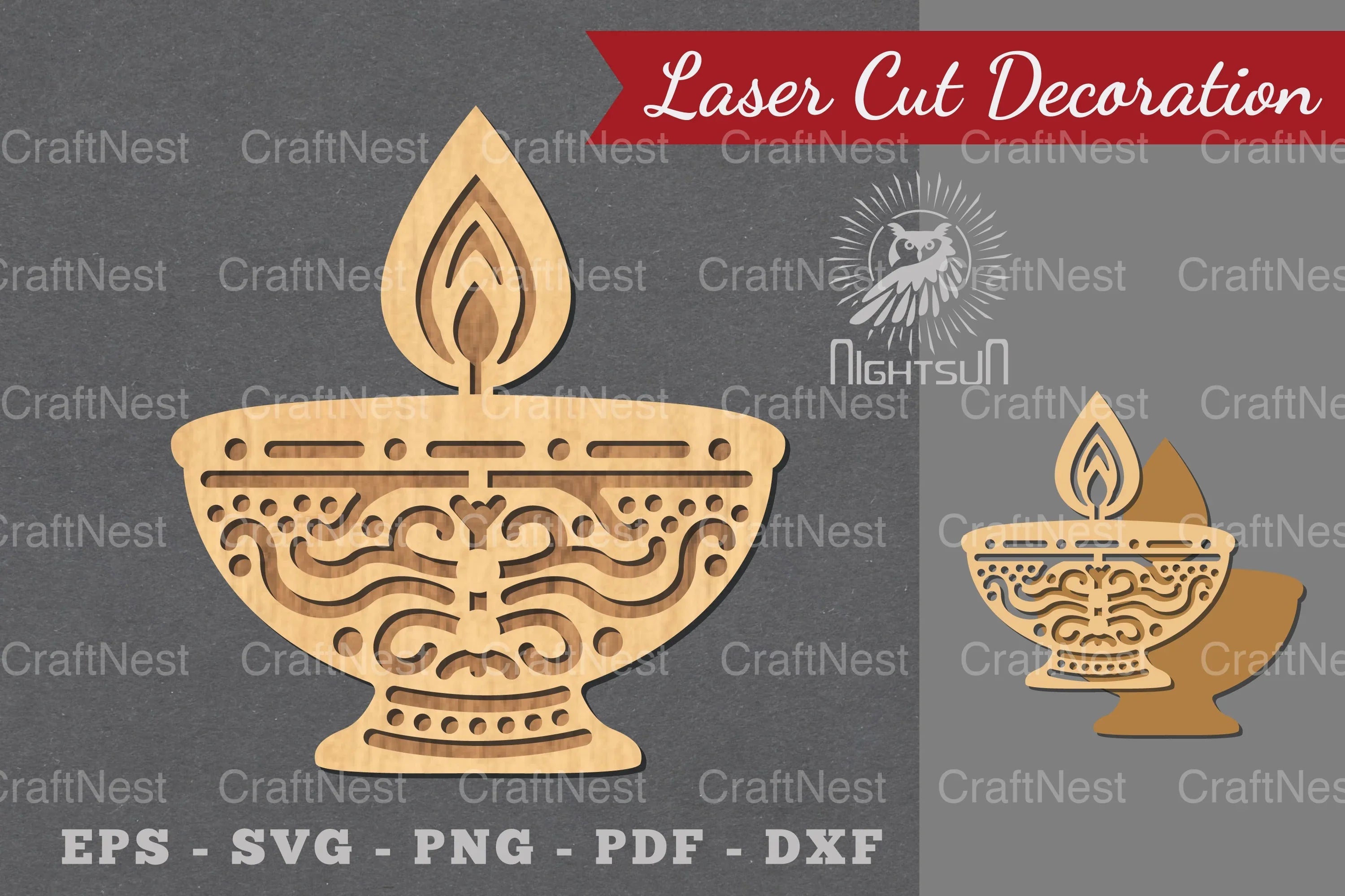Diwali Lamp Laser Cut Decoration Clipart Bundle - CraftNest - Digital Crafting and Art
