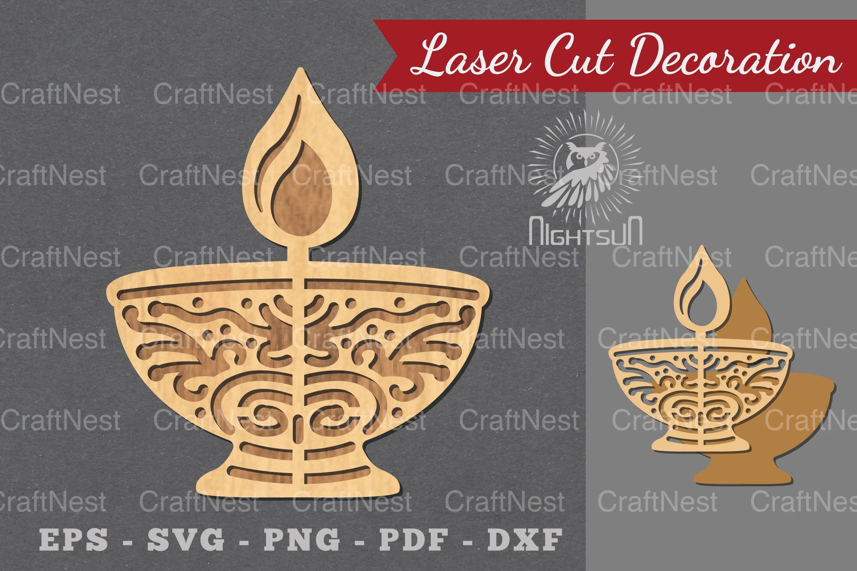 Diwali Lamp Laser Cut Decoration Clipart Bundle - CraftNest - Digital Crafting and Art