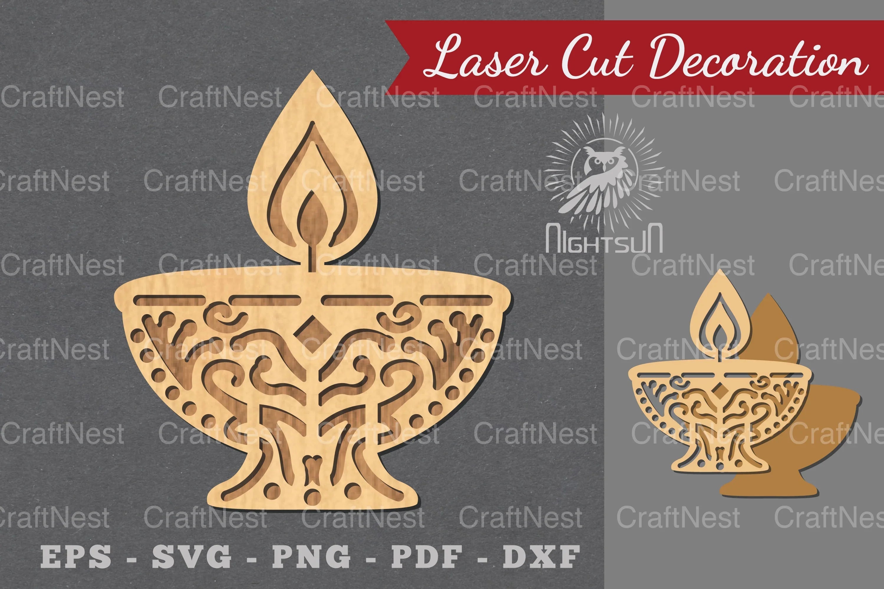 Diwali Lamp Laser Cut Decoration Clipart Bundle - CraftNest - Digital Crafting and Art