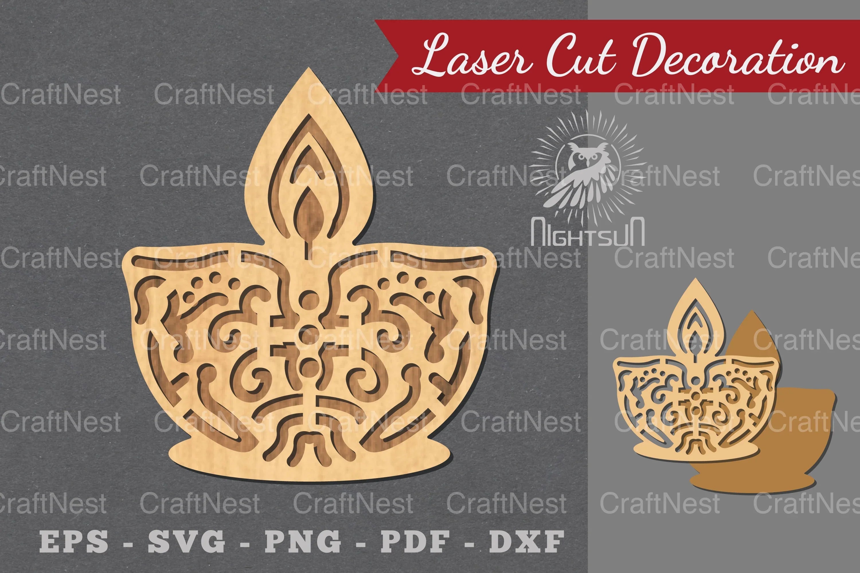 Diwali Lamp Laser Cut Decoration Clipart Bundle - CraftNest - Digital Crafting and Art