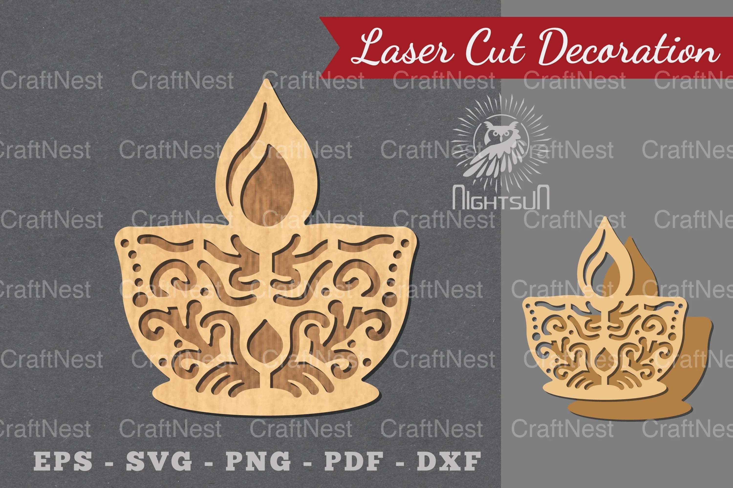 Diwali Lamp Laser Cut Decoration Clipart Bundle - CraftNest - Digital Crafting and Art