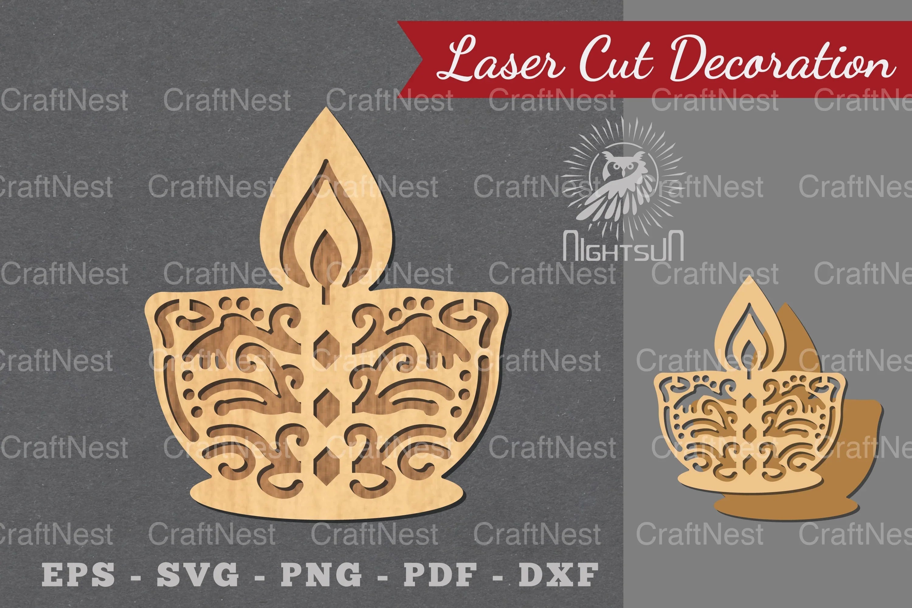Diwali Lamp Laser Cut Decoration Clipart Bundle - CraftNest - Digital Crafting and Art