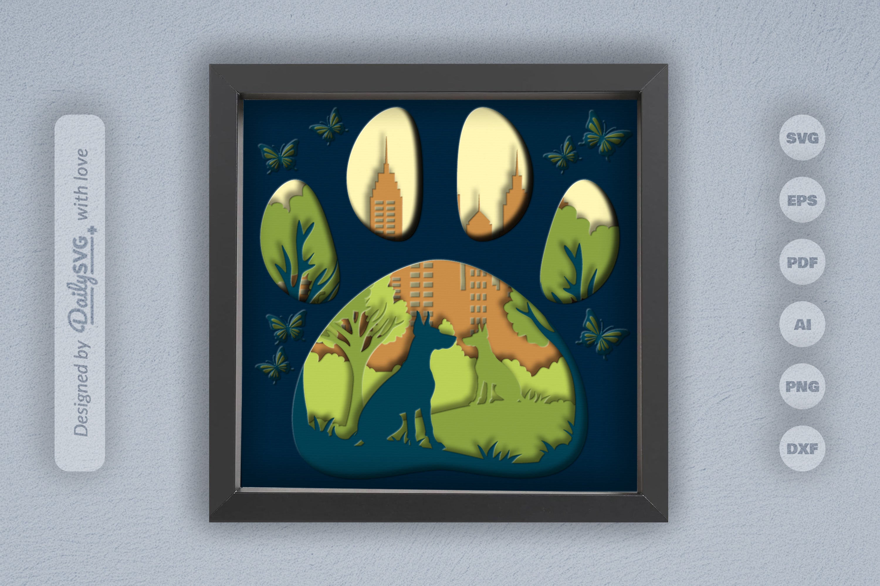 Doberman Pinscher Park Papercut SVG Bundle