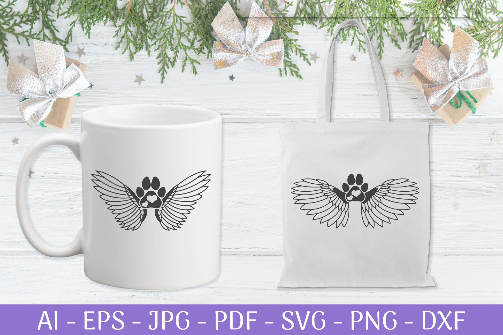 Dog Love Angel Wings SVG Bundle - CraftNest - Digital Crafting and Art