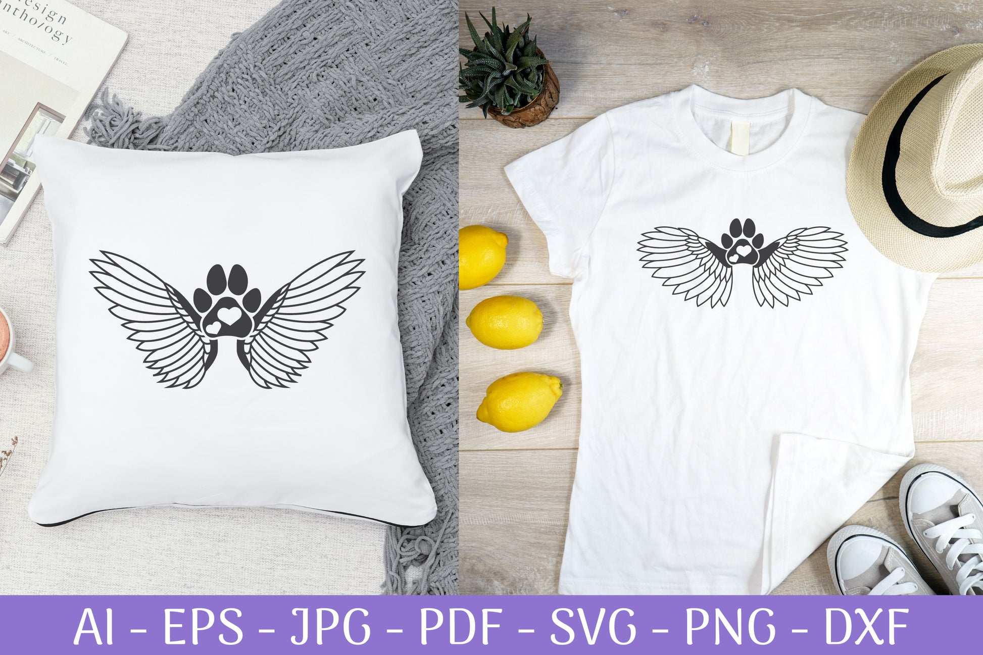 Dog Love Angel Wings SVG Bundle - CraftNest - Digital Crafting and Art