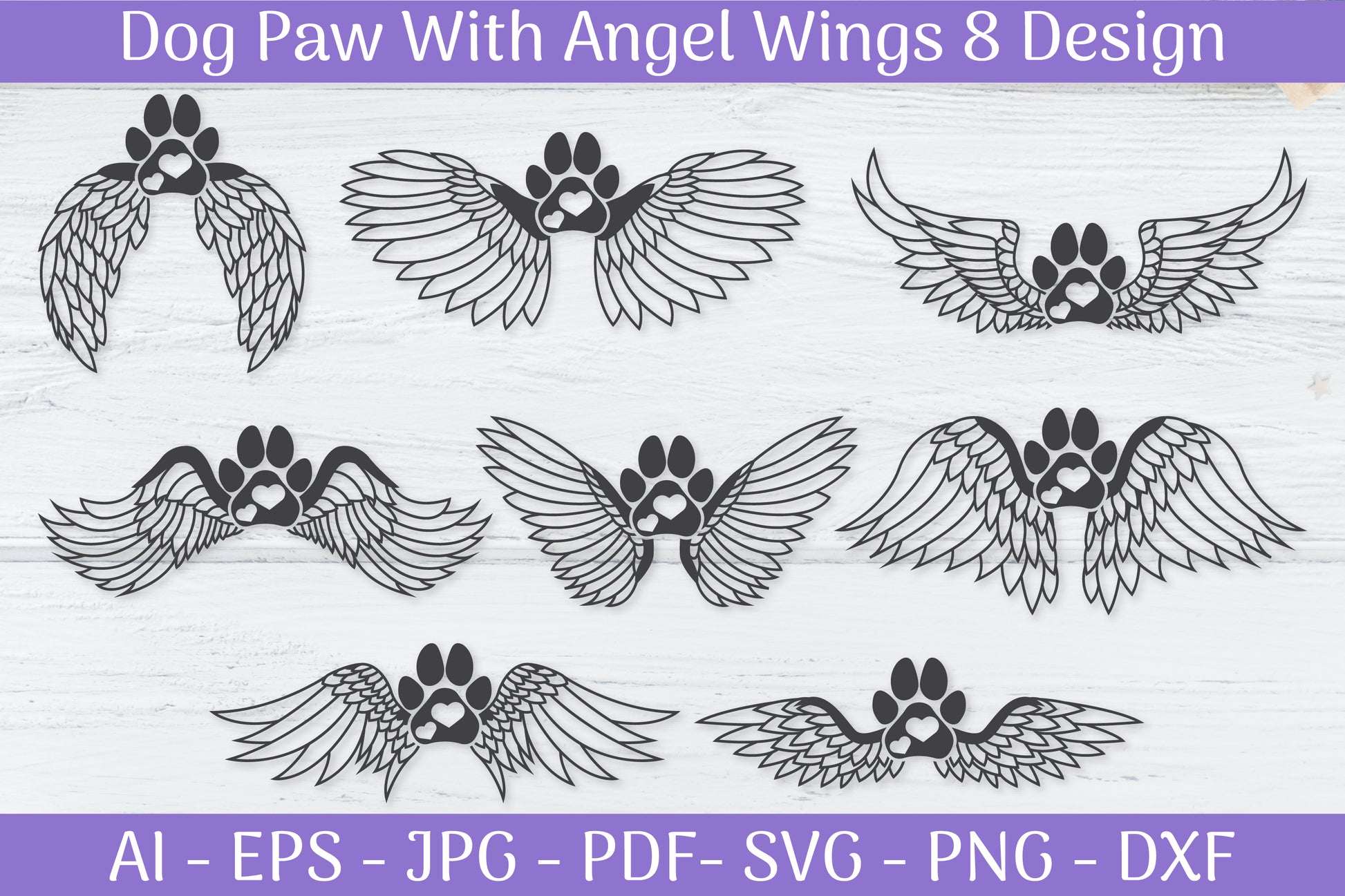 Dog Love Angel Wings SVG Bundle - CraftNest - Digital Crafting and Art