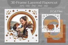 Dog 3D Frame Layered SVG Bundle - CraftNest - Digital Crafting and Art