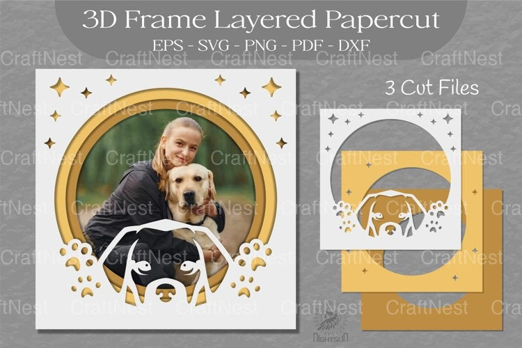 3D Layered Dog Frame Clipart Bundle - CraftNest - Digital Crafting and Art