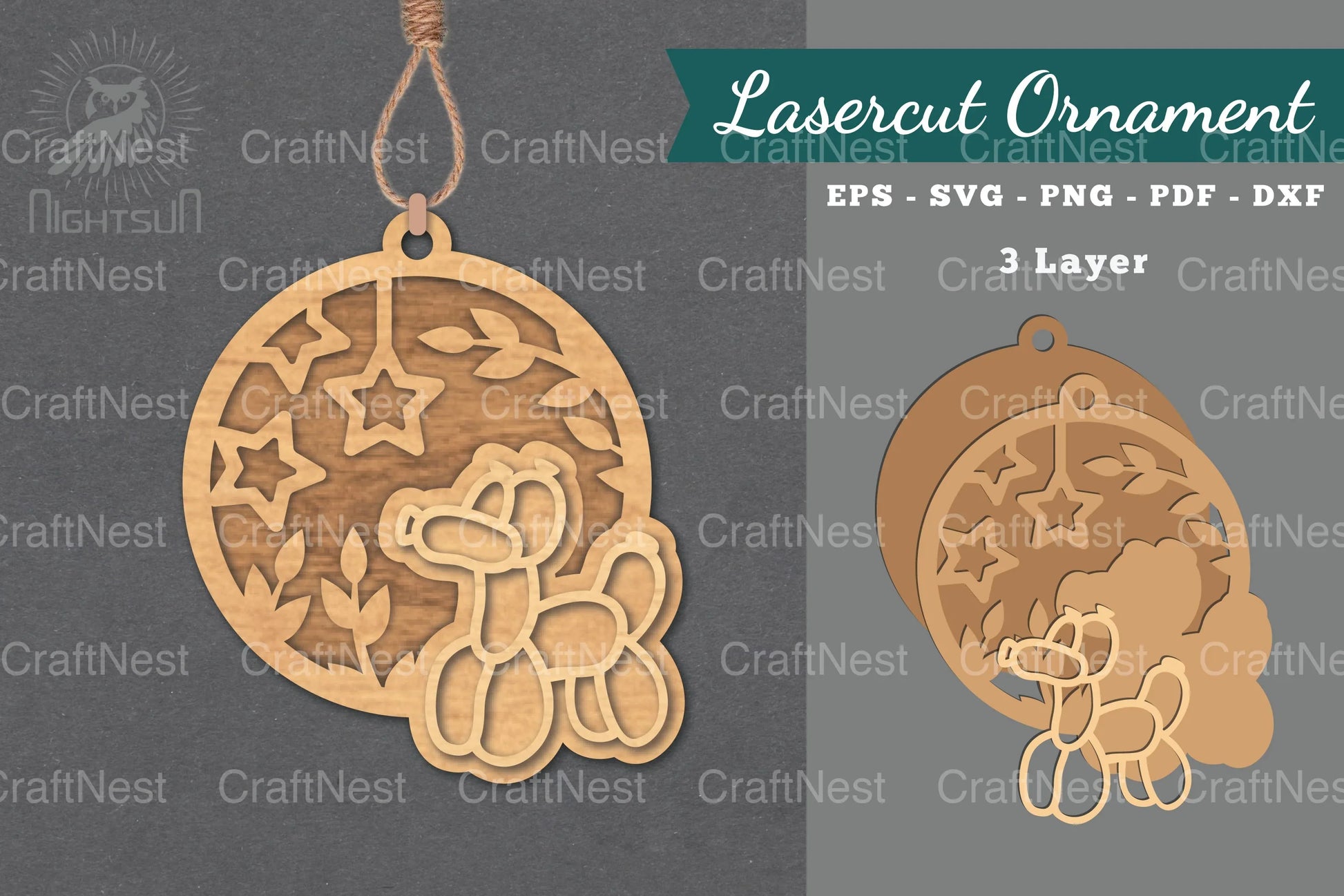 Dog Balloon Laser Cut Ornament Clipart Bundle - CraftNest - Digital Crafting and Art