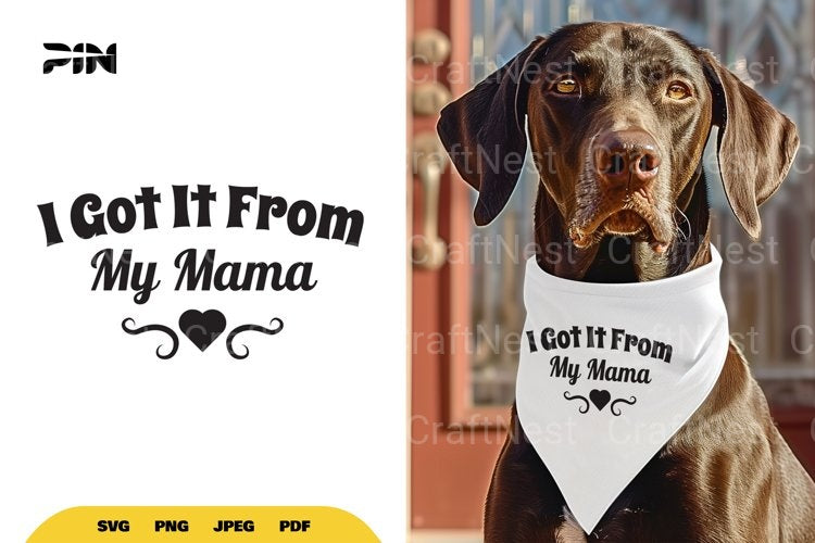 Dog Bandana 'Got It From My Mama' SVG Bundle - CraftNest - Digital Crafting and Art