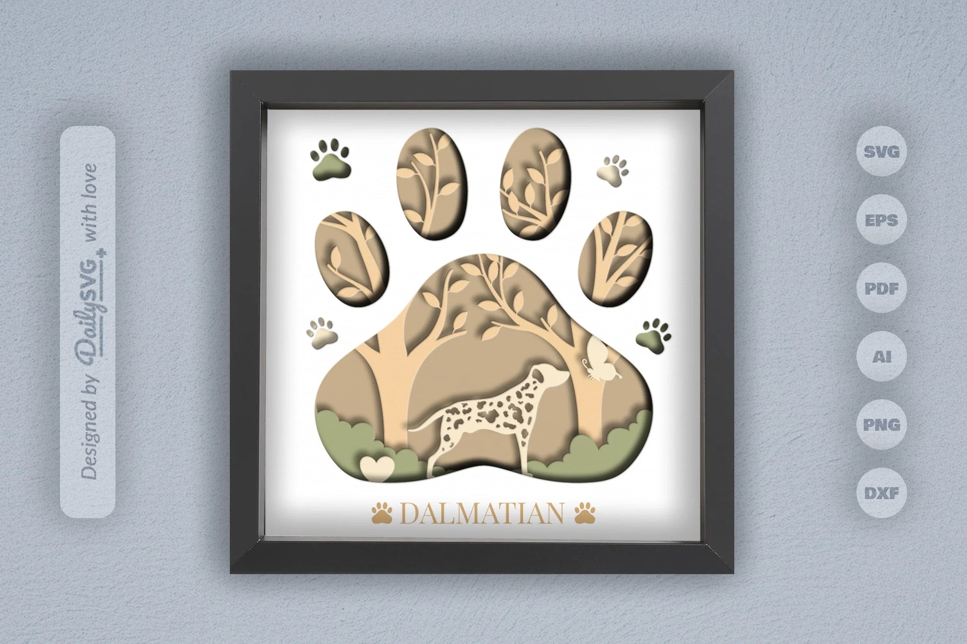 Dalmatian Dog Breed Papercut SVG Bundle - CraftNest - Digital Crafting and Art