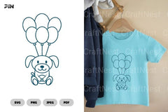 Dog Flying with Balloons Birthday Clipart Bundle - CraftNest - Digital Crafting and Art