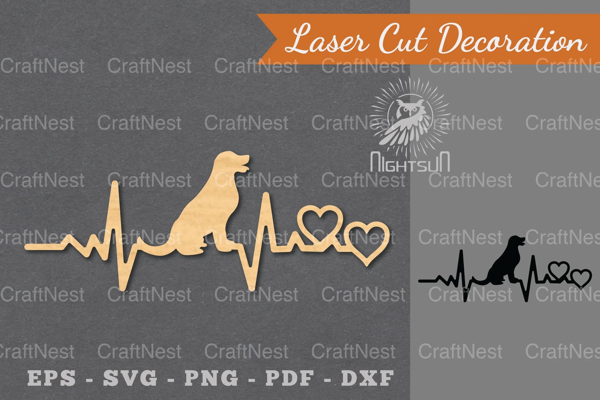 Dog Heartbeat Laser Cut Decoration Clipart Bundle - CraftNest - Digital Crafting and Art