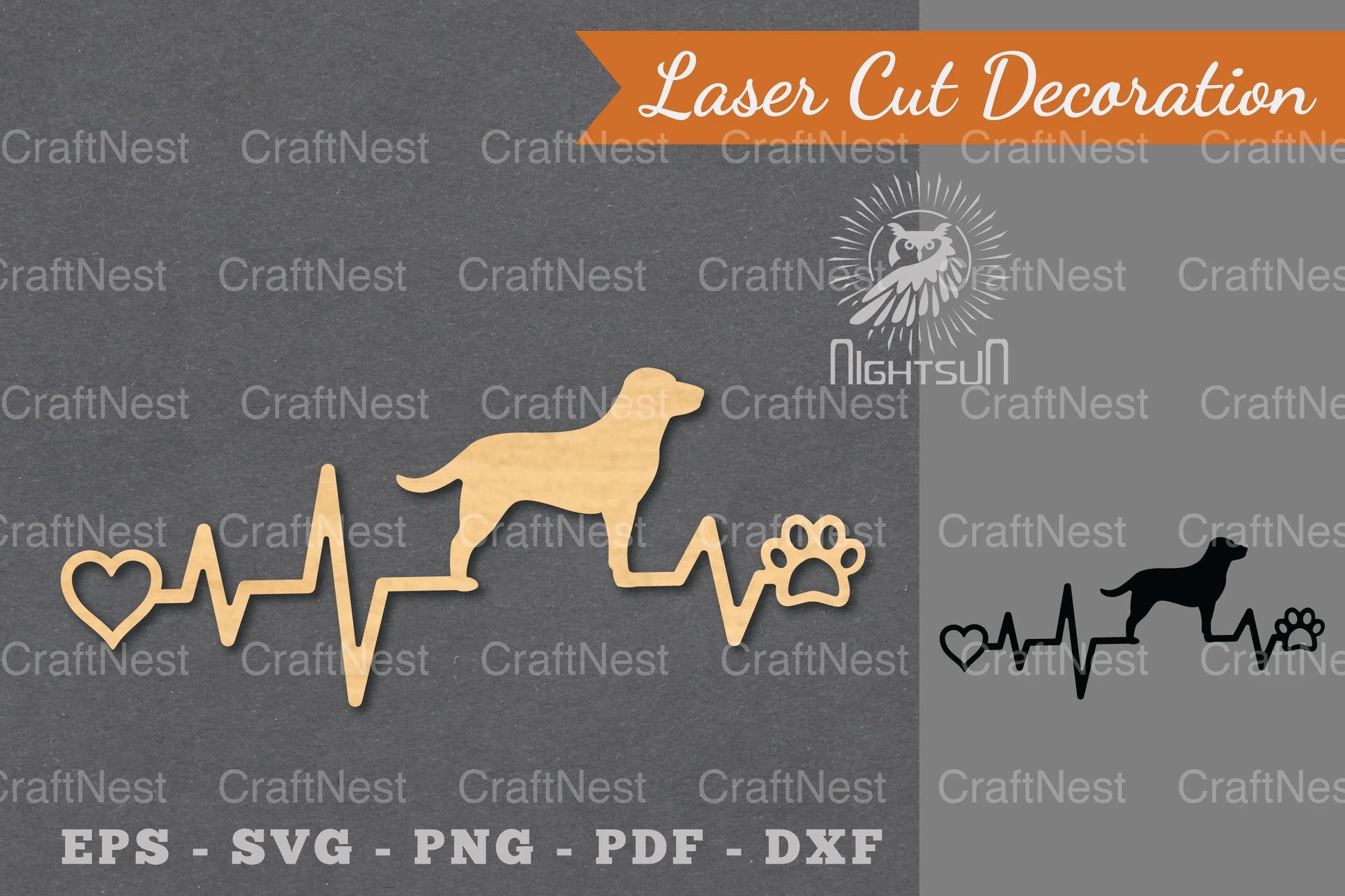 Dog Heartbeat Laser Cut Decoration Bundle - CraftNest - Digital Crafting and Art