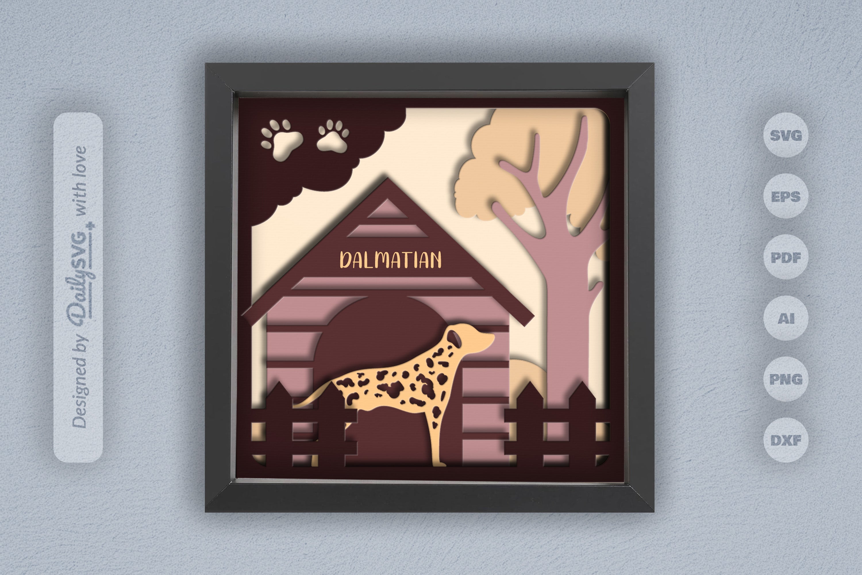 Dalmatian Dog House Papercut SVG Bundle