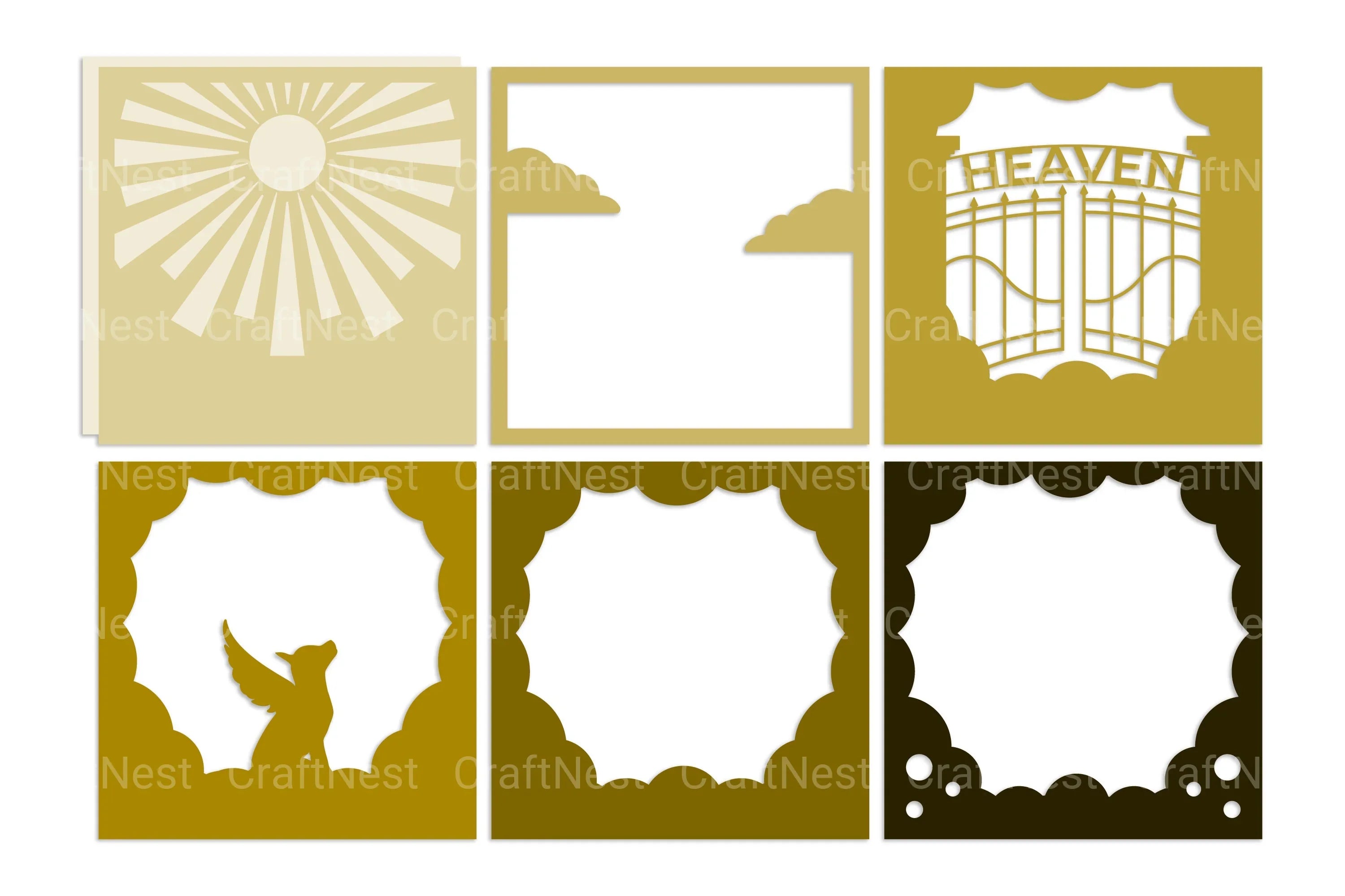 Dog Memorial 3D Layered Papercut Clipart Bundle - CraftNest - Digital Crafting and Art