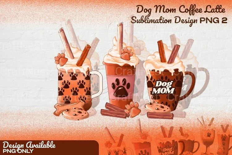 Dog Mom Coffee Latte Clipart Bundle - CraftNest - Digital Crafting and Art