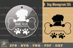 Dog Monogram Keychain Design Silhouette Clipart Bundle - CraftNest - Digital Crafting and Art
