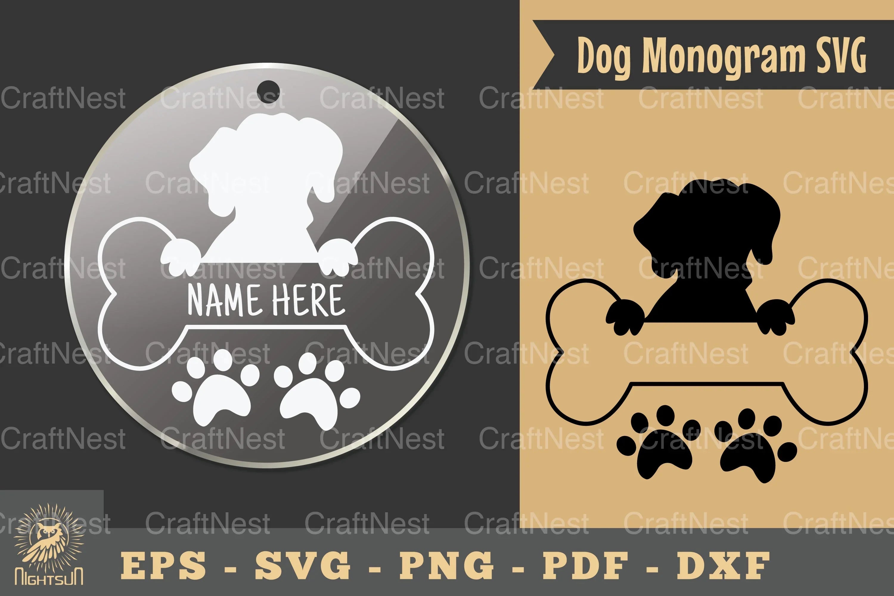 Dog Monogram Keychain Design Silhouette Clipart Bundle - CraftNest - Digital Crafting and Art