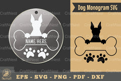 Dog Monogram Keychain Design Silhouette Clipart Bundle - CraftNest - Digital Crafting and Art