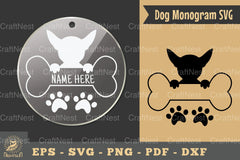Dog Monogram Keychain Design Silhouette Clipart Bundle - CraftNest - Digital Crafting and Art