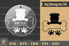 Dog Monogram Keychain Design Silhouette Clipart Bundle - CraftNest - Digital Crafting and Art