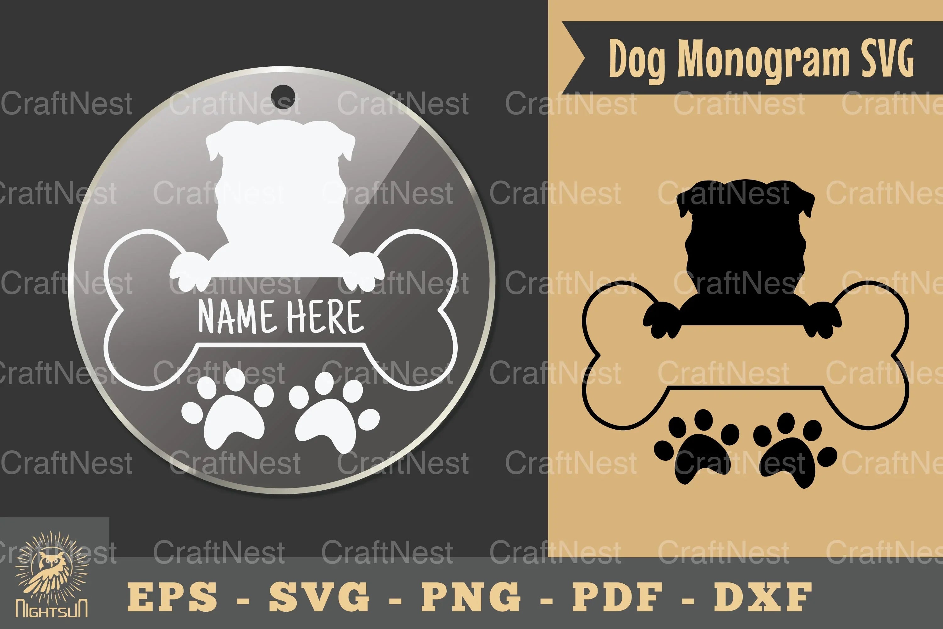Dog Monogram Keychain Design Silhouette Clipart Bundle - CraftNest - Digital Crafting and Art