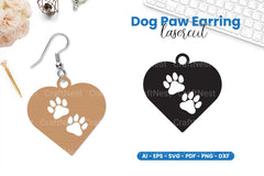 Dog Paw Earring Laser Cut SVG Bundle - CraftNest - Digital Crafting and Art