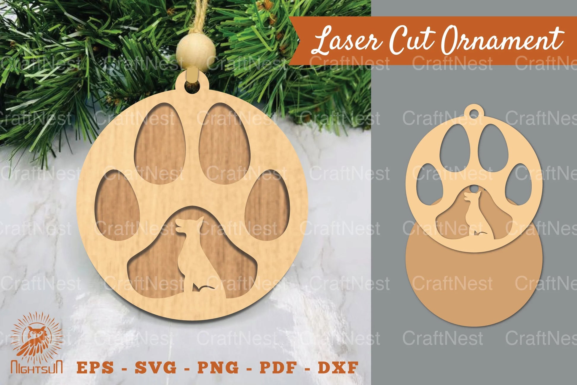 Dog Paw Laser Cut Ornament Clipart Bundle - CraftNest - Digital Crafting and Art