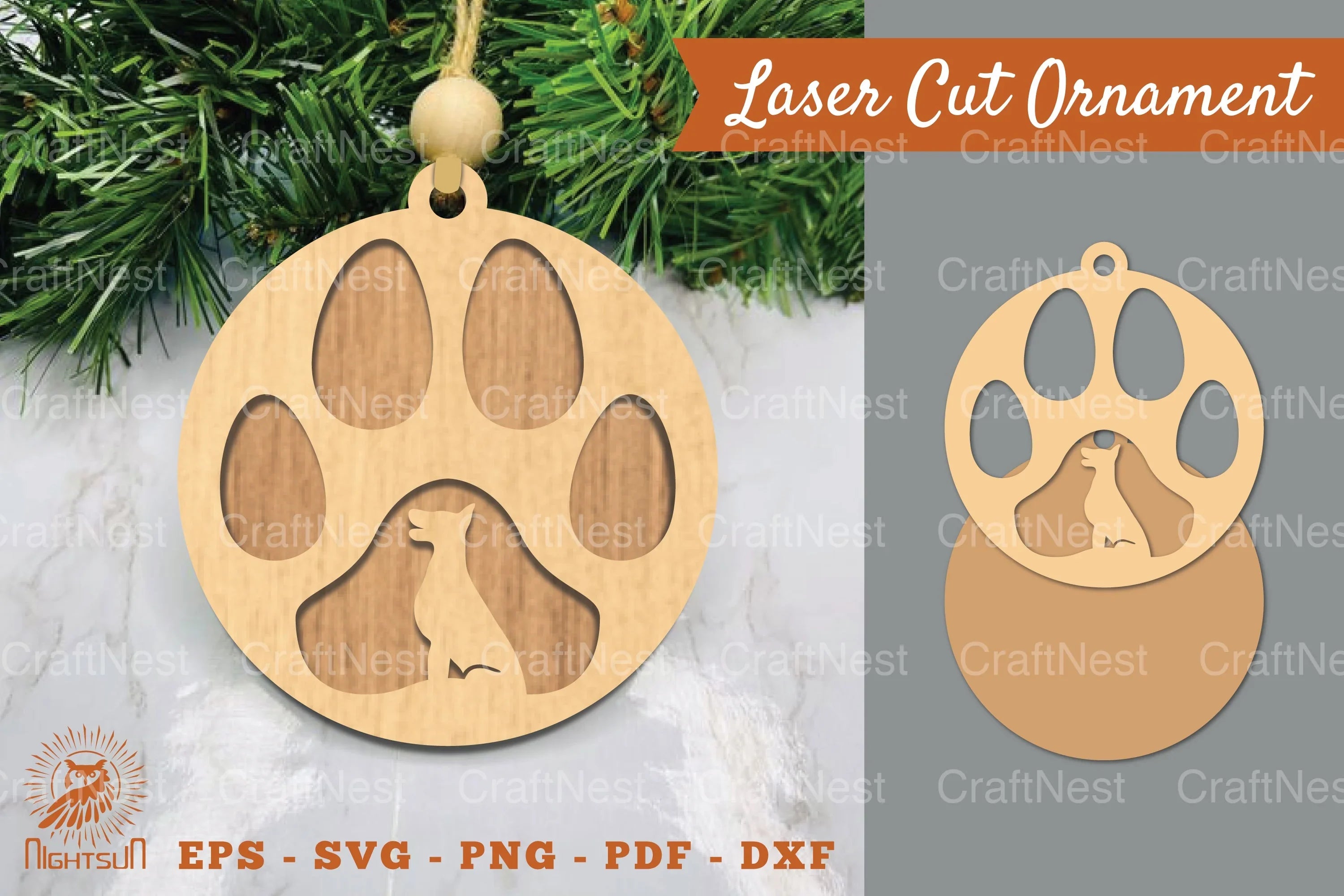 Dog Paw Laser Cut Ornament Clipart Bundle - CraftNest - Digital Crafting and Art