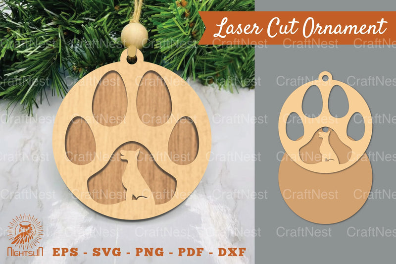 Dog Paw Laser Cut Ornament Clipart Bundle - CraftNest - Digital Crafting and Art