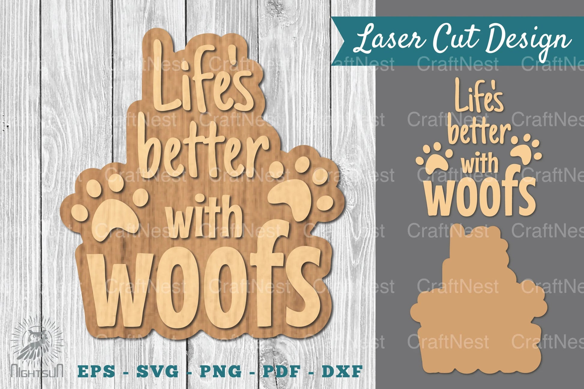 Dog Quotes Laser Cut Decoration SVG Bundle - CraftNest - Digital Crafting and Art