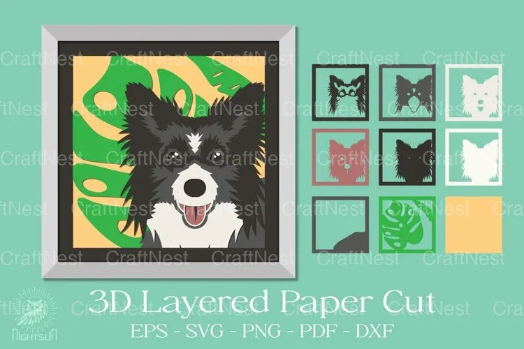 Dog Summer 3D Layered Papercut Clipart Bundle - CraftNest - Digital Crafting and Art
