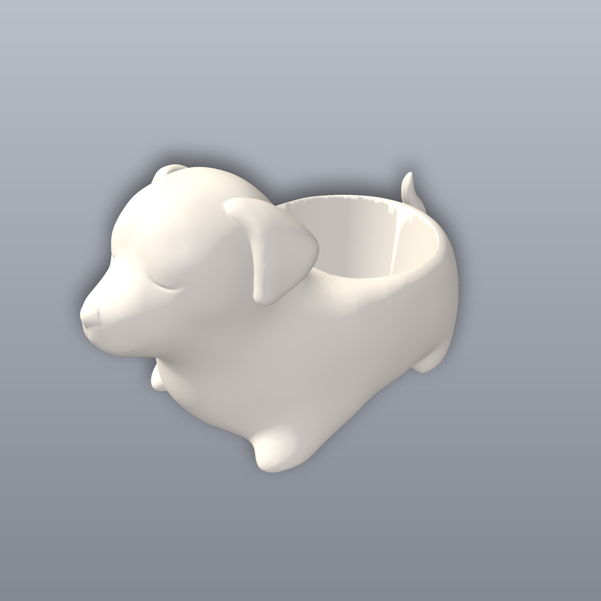 Dog Planter No Holes 3D Print STL File