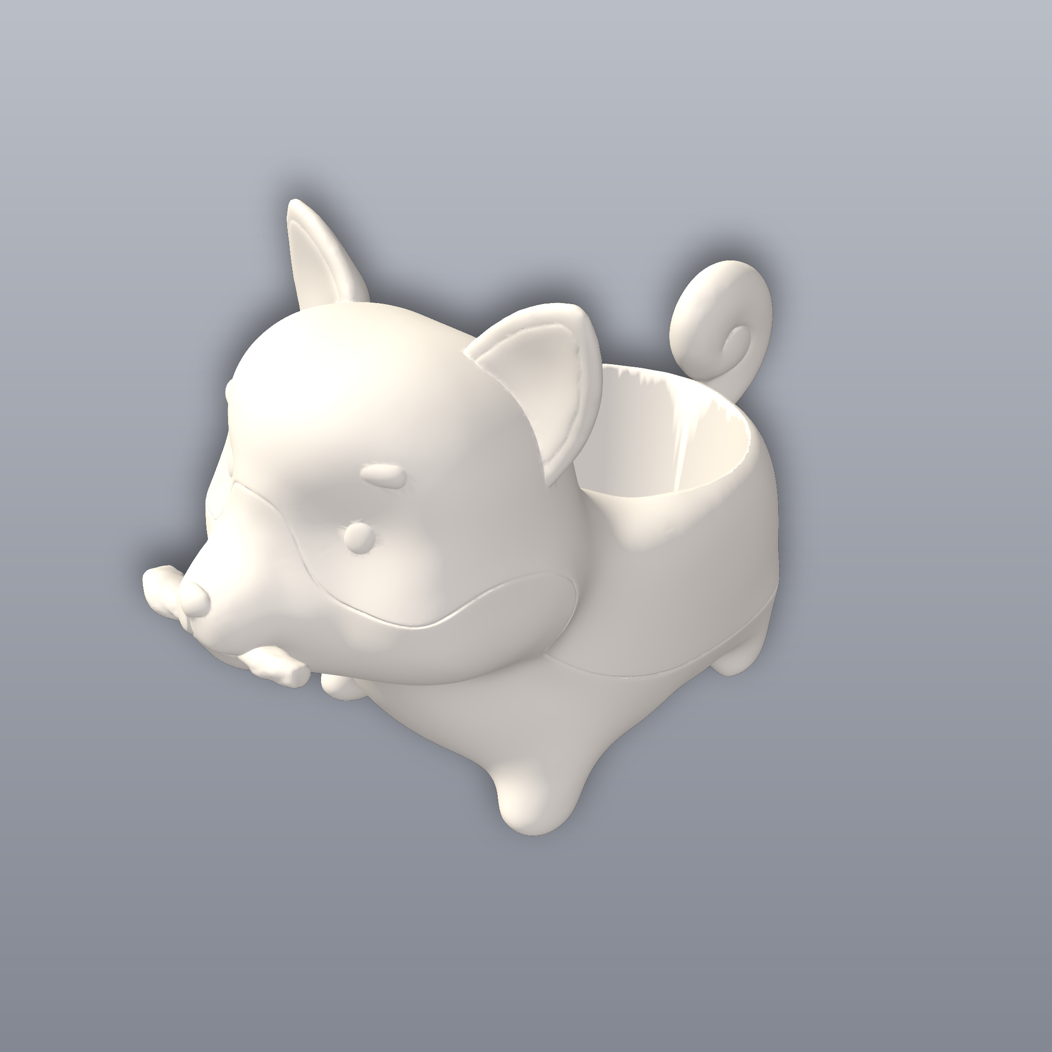 Dog Planter No Holes 3D Print STL File