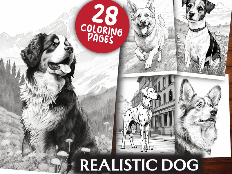 Realistic Dog Coloring Book - CraftNest - Digital Crafting and Art