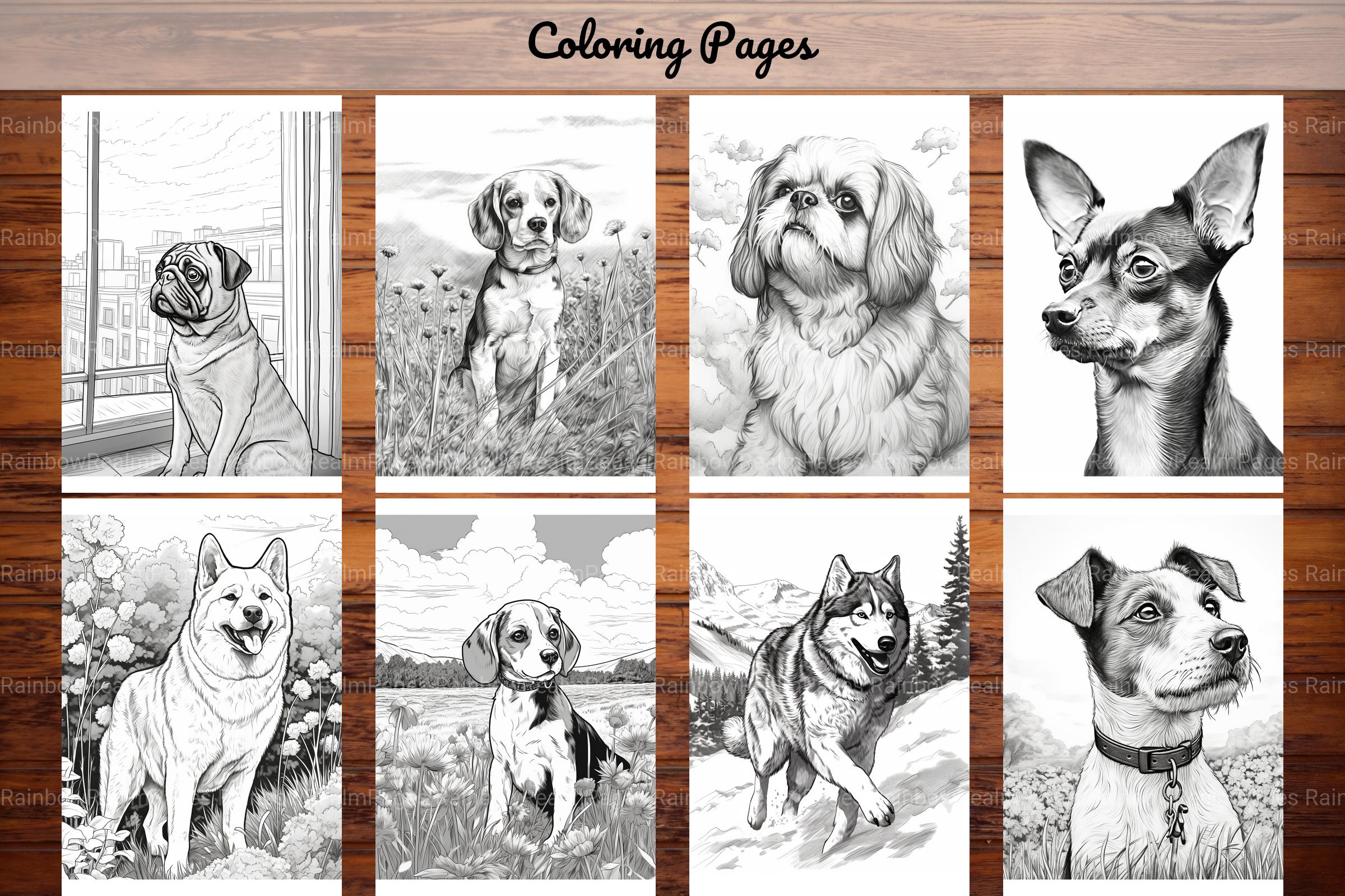 Realistic Dog Coloring Book - CraftNest - Digital Crafting and Art